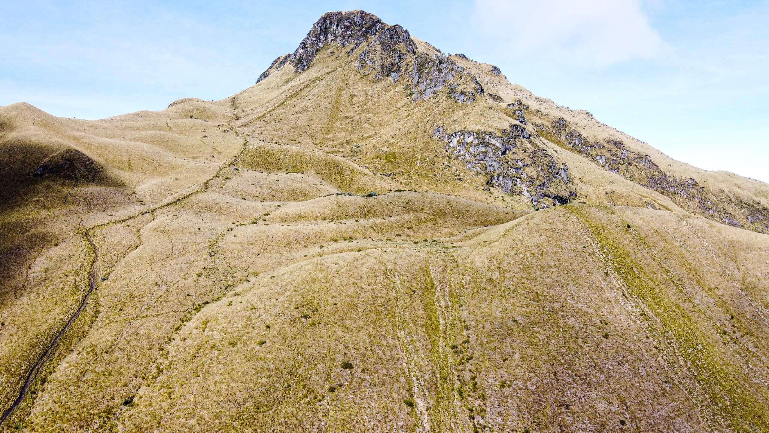 Drone view while climbing Fuya Fuya in Ecuador