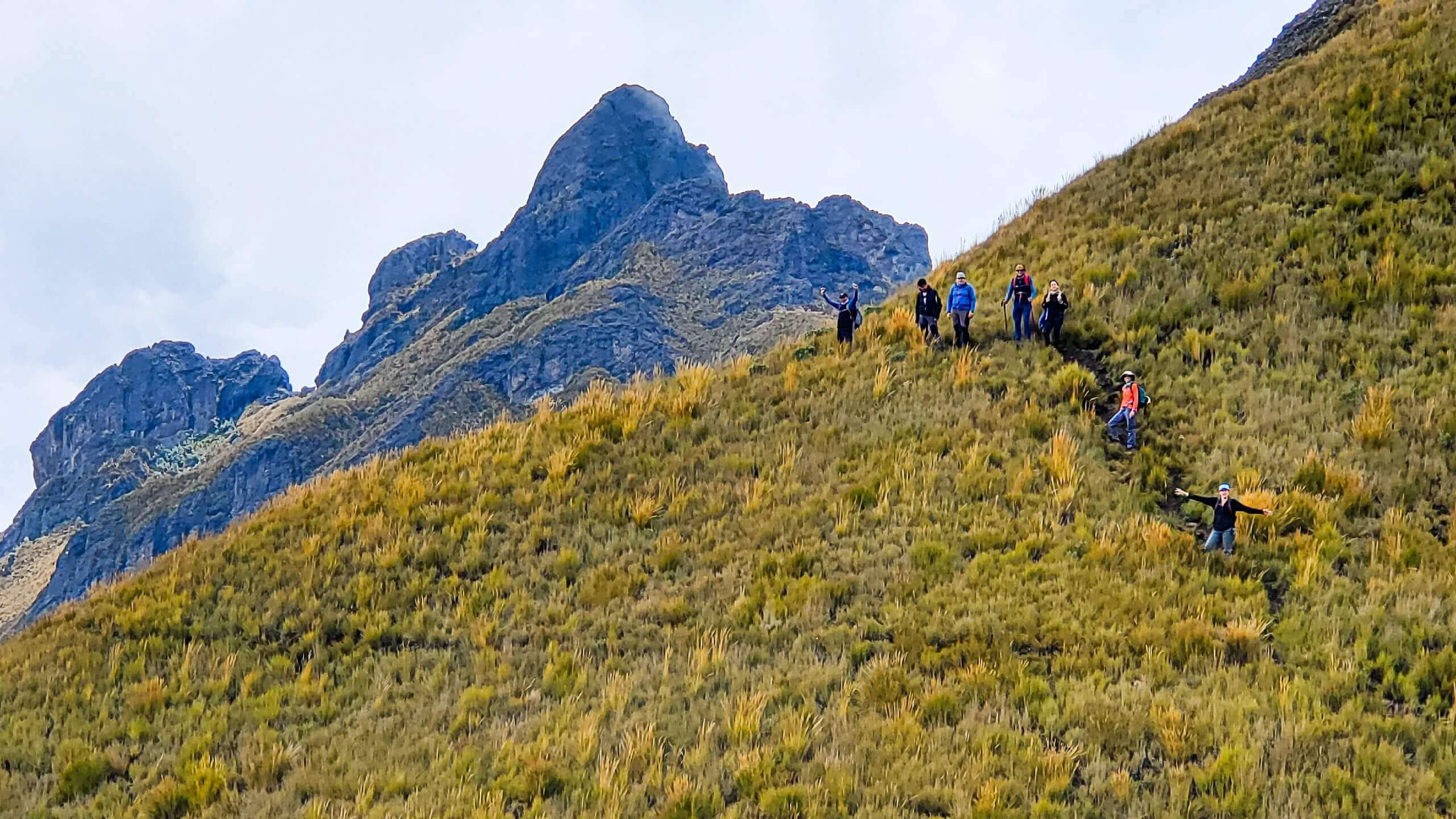 Summit peak while climbing Cerro Puntas in Ecuador